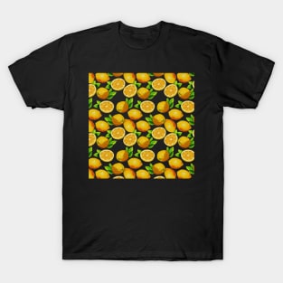 Cute Yellow Lemons Citrus Fruit Food Pattern Gift T-Shirt